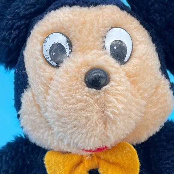 Vintage 1960s 70s Mickey Mouse Stuffed Animal Plush Walt Disney Yellow Bow Tie - Picture 4 of 6